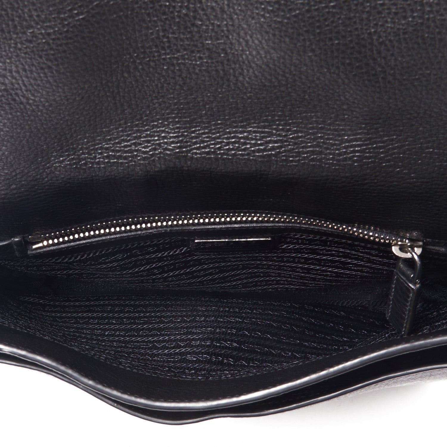 Prada Vitello Daino Flat Flap Messenger Bag Black 7 of 10