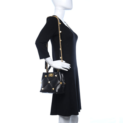 Valentino Garavani Nappa Small Roman Stud The Handle Bag Black 3 of 8