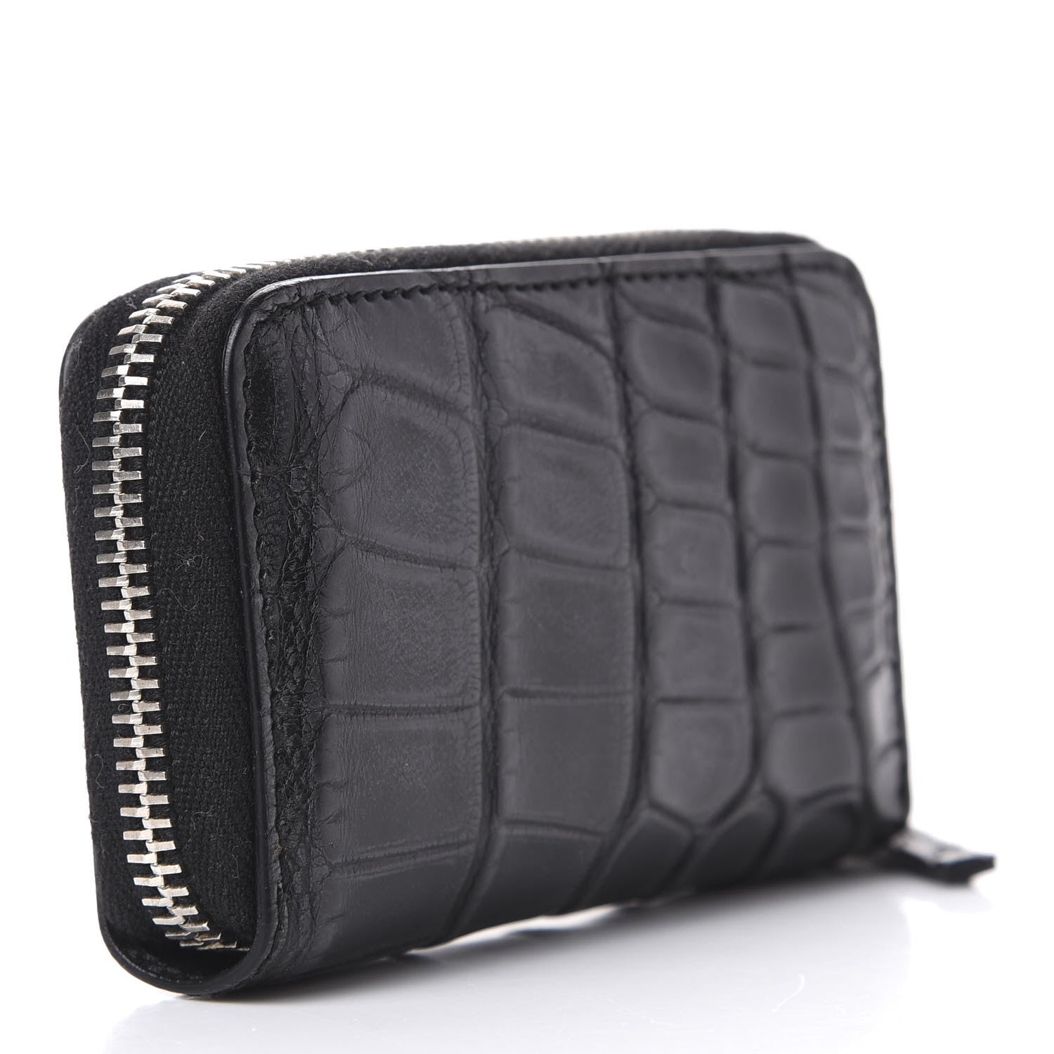 Gucci Crocodile Zip Around Card Case Black 3 of 9