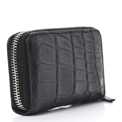 Gucci Crocodile Zip Around Card Case Black 3 of 9