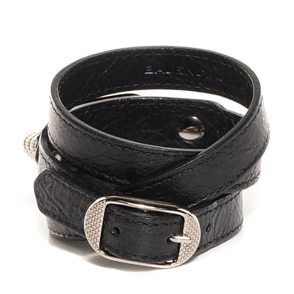 Balenciaga Agneau Giant Silver Hardware Triple Tour M Braceletedium Black 3 of 9