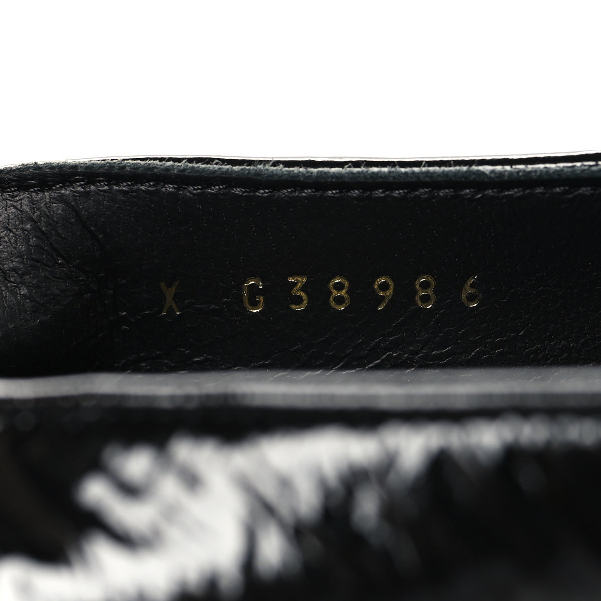 Patent Calfskin Cap Toe Ankle Chain Ballerina Flats 38 Black