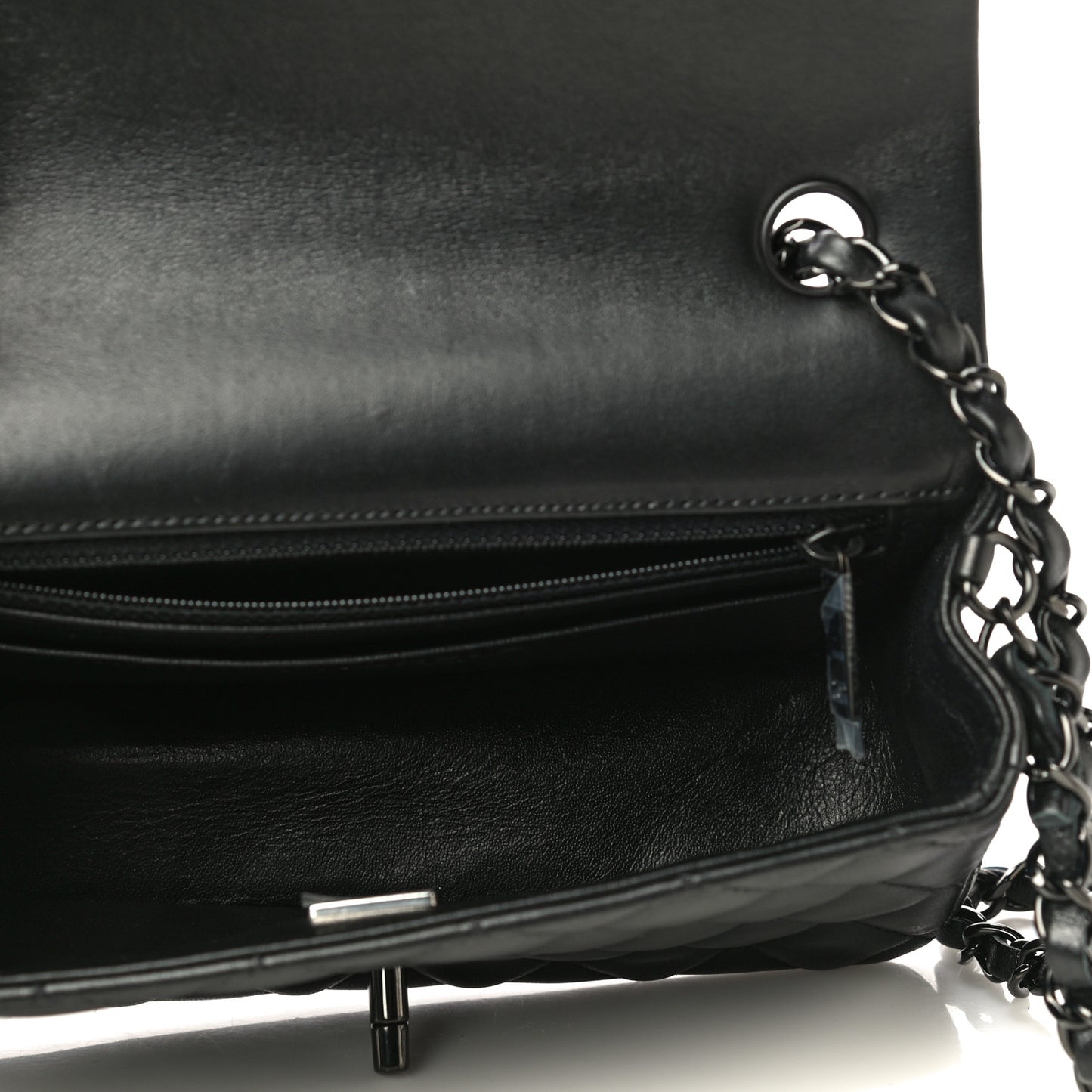 Lambskin Quilted Mini Rectangular Flap So Black
