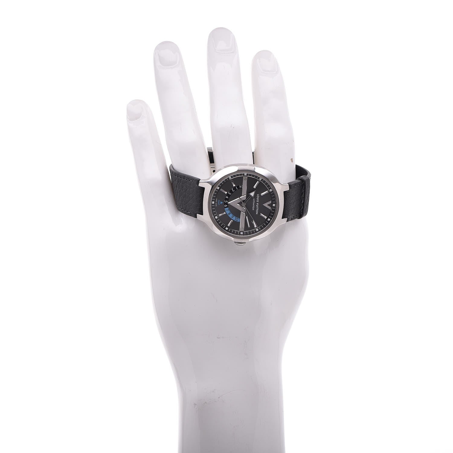 Louis Vuitton Stainless Steel Calfskin 41mm Voyager GMT Automatic Watch Grey 5 of 5