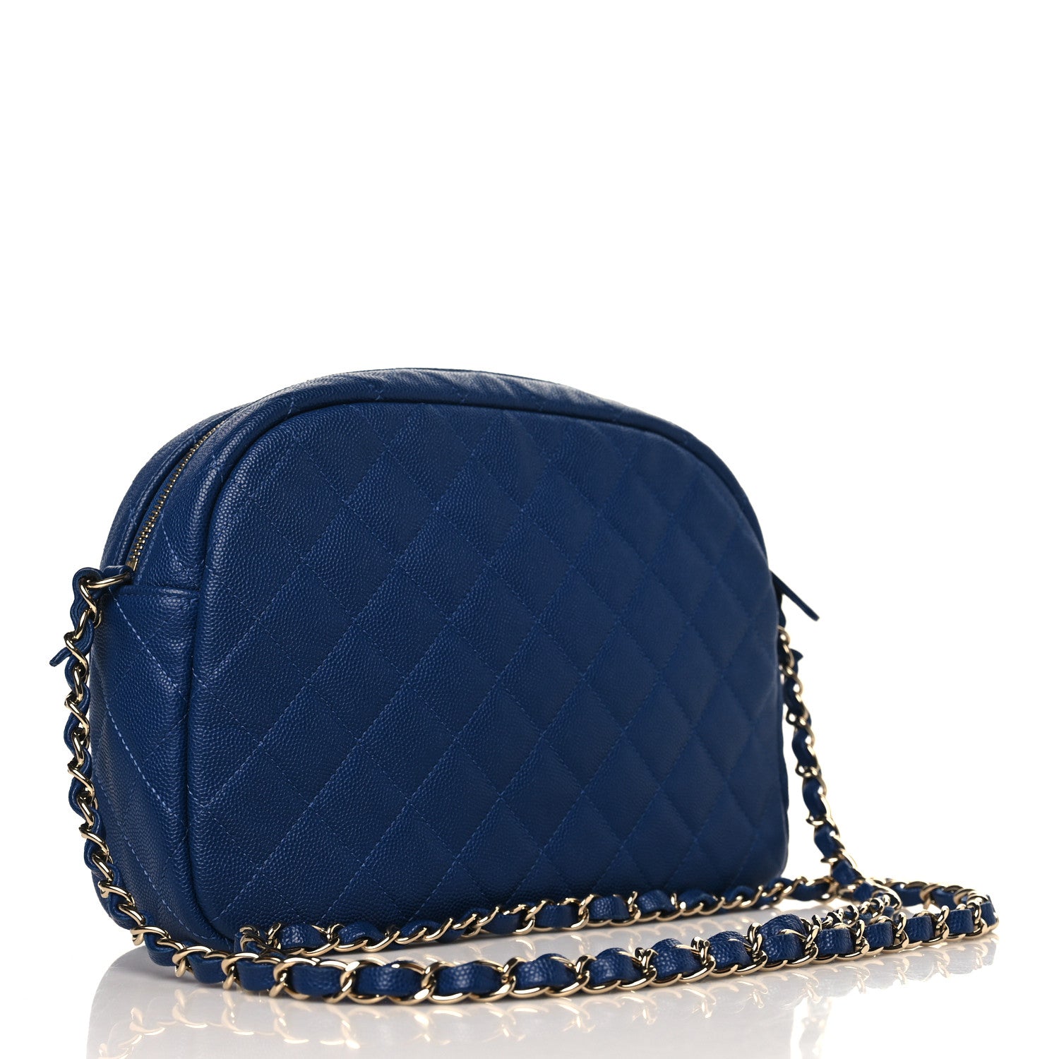 Chanel Caviar Quilted CC Day Camera Case Blue 3 of 9