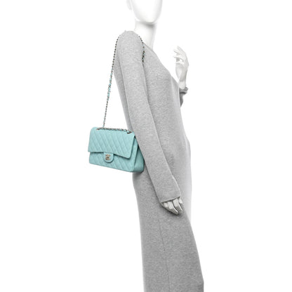 Chanel Lambskin Quilted Medium Double Flap Light Blue 2 of 13