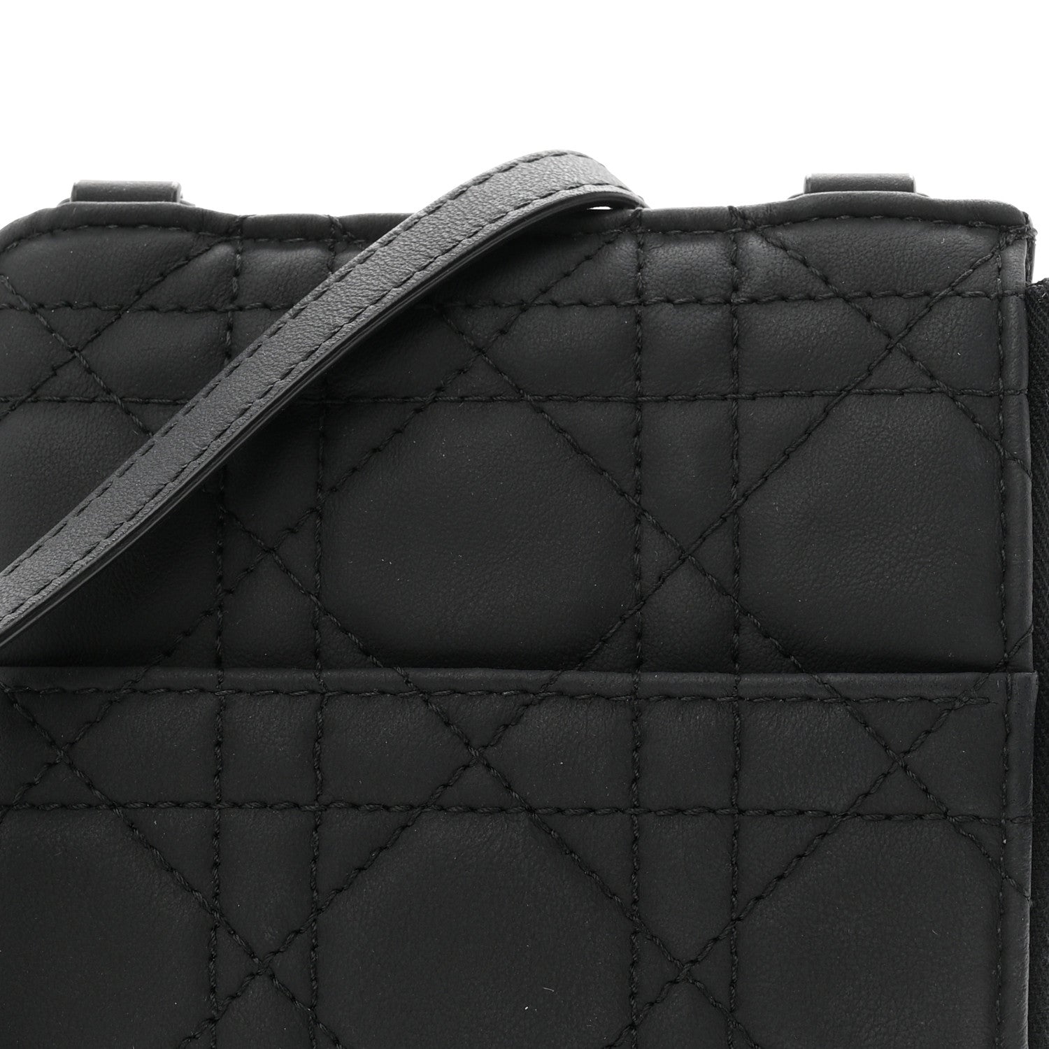 Christian Dior Ultra Matte Calfskin Cannage Lady Dior Zip Wallet