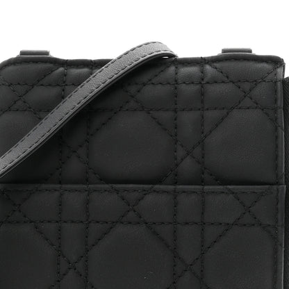 Christian Dior Ultra Matte Calfskin Cannage Lady Dior Zip Wallet With Strap Black 8 of 10