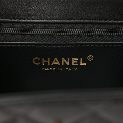 Chanel Shiny Aged Calfskin Quilted Nano Kelly Shopper Black 6 of 11