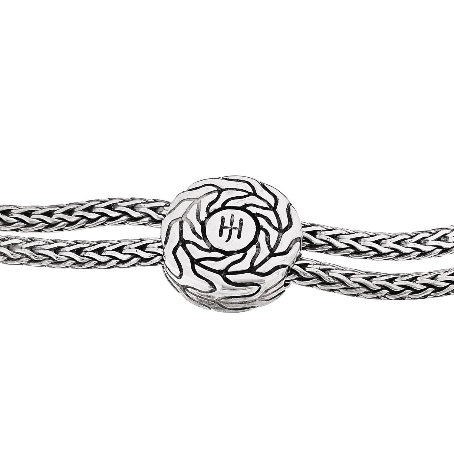John Hardy Sterling Silver Emerald Classic Chain Pull Through Station Bracelet 3 of 4
