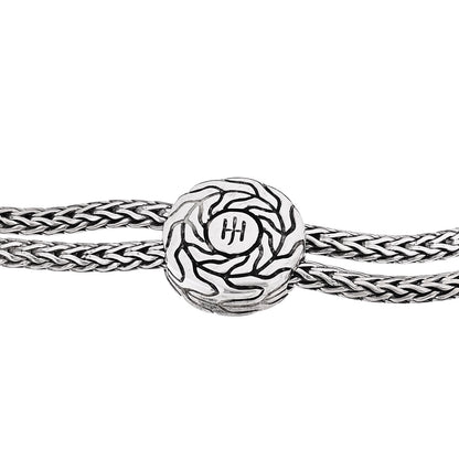 John Hardy Sterling Silver Emerald Classic Chain Pull Through Station Bracelet 3 of 4