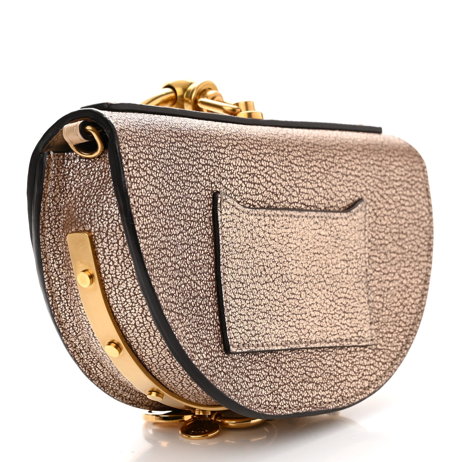 Chloe Metallic Calfskin Small Nile Bracelet Minaudiere Bag Gold 4 of 11
