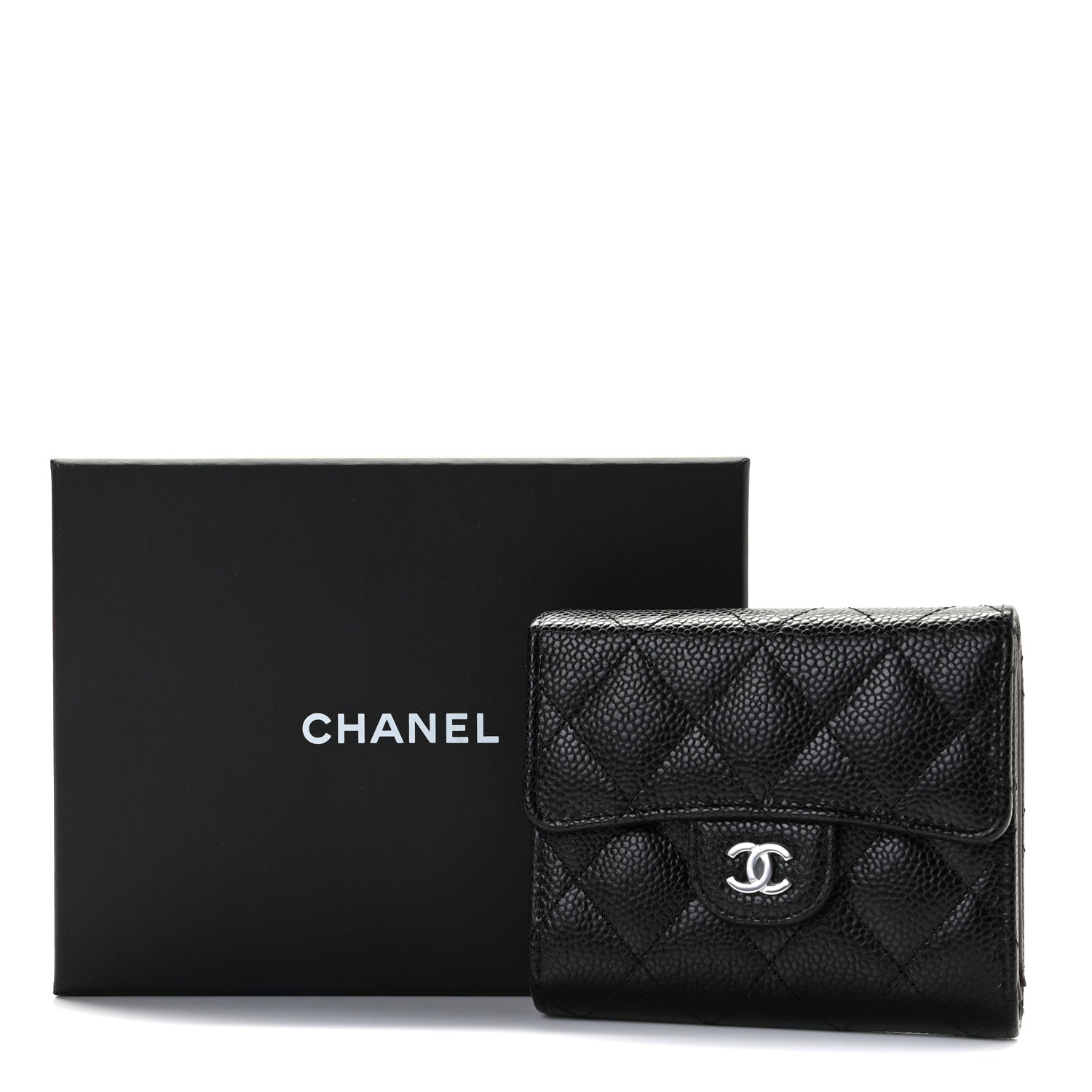 Chanel Caviar Quilted Compact Flap Wallet Black 9 of 11