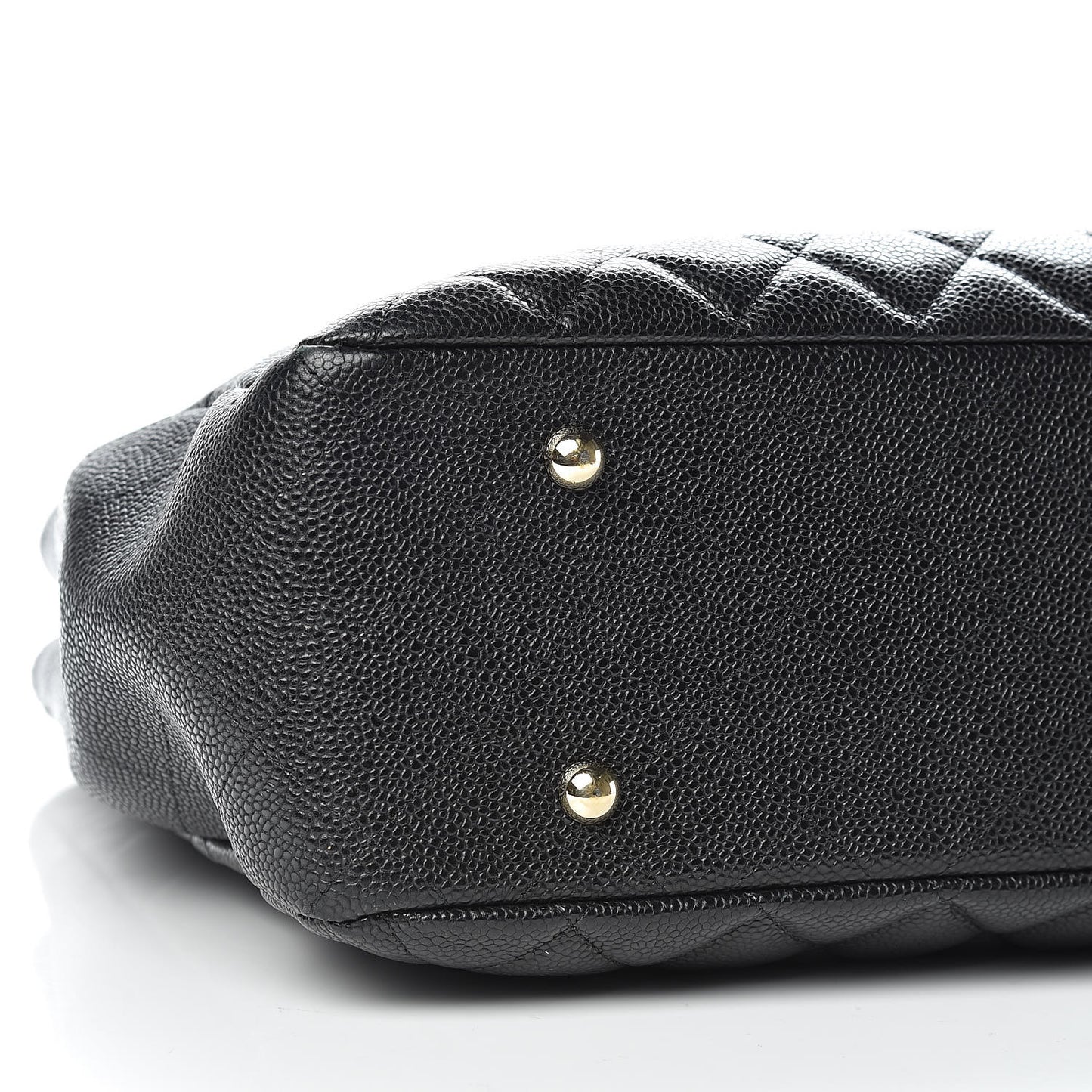 Caviar Quilted Large Shopping Tote Black