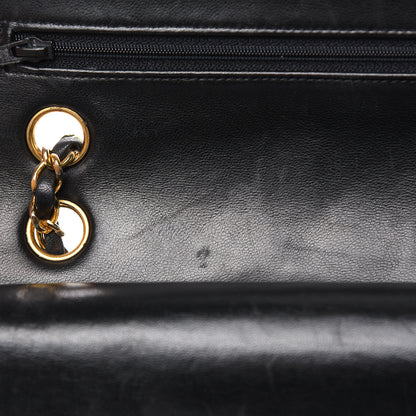 Chanel Lambskin Quilted Medium Double Flap Black 16 of 18