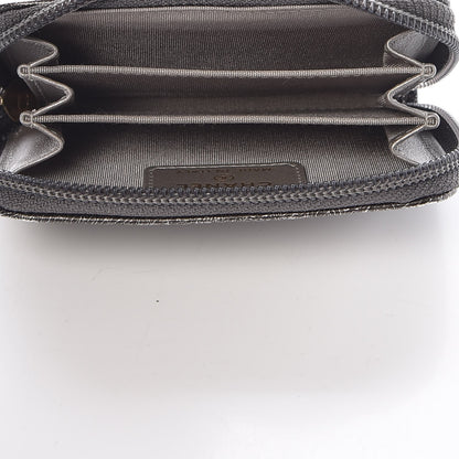 Chanel Cracked Metallic Calfskin Quilted Boy Zip Around Coin Purse Wallet Dark Silver 5 of 9