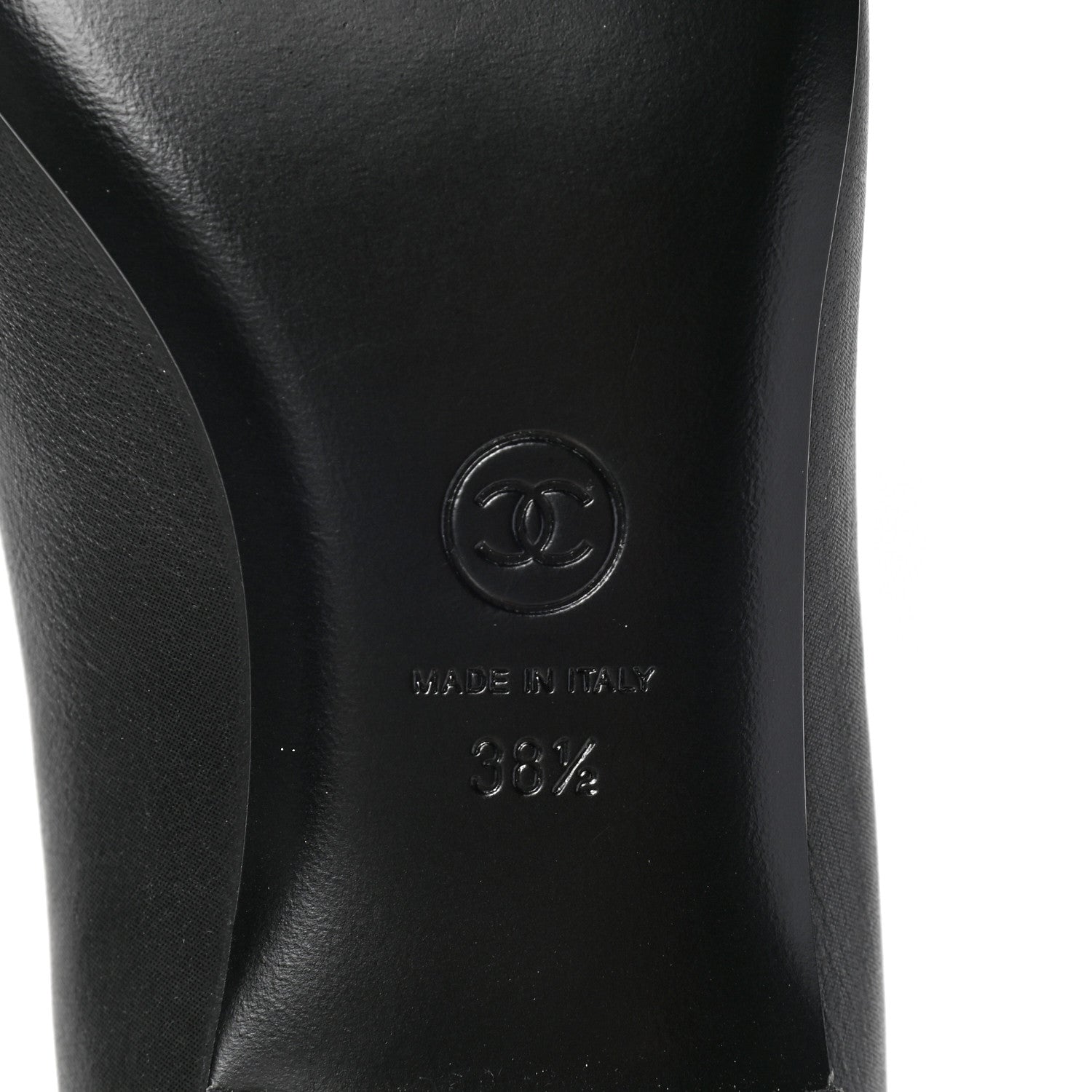 Chanel Buffalo Glitter Bow Ballerina Flats 38.5 Black 8 of 10