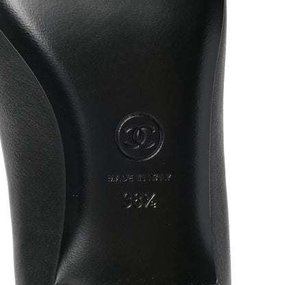 Chanel Buffalo Glitter Bow Ballerina Flats 38.5 Black 8 of 10