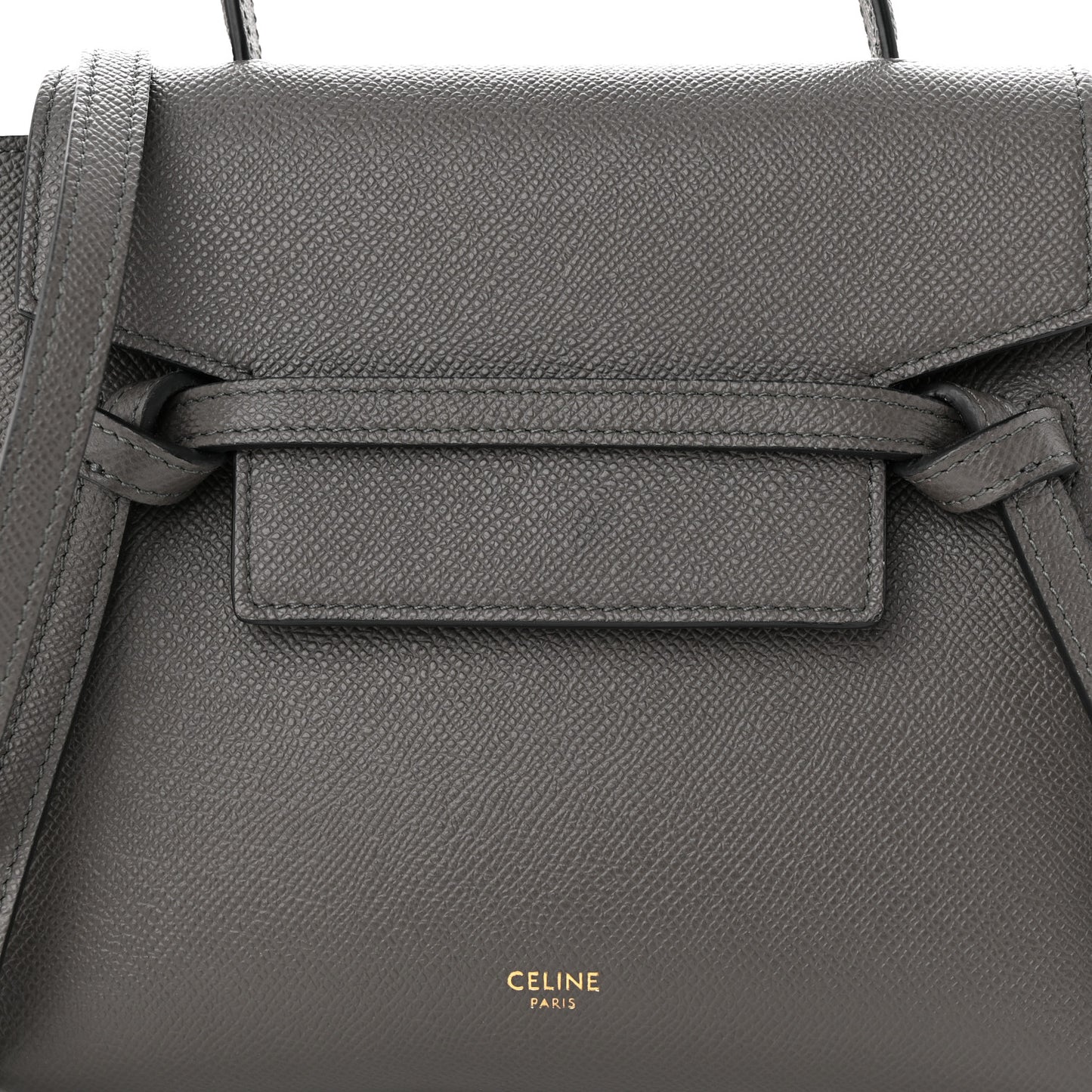 Grained Calfskin Nano Belt Bag Grey
