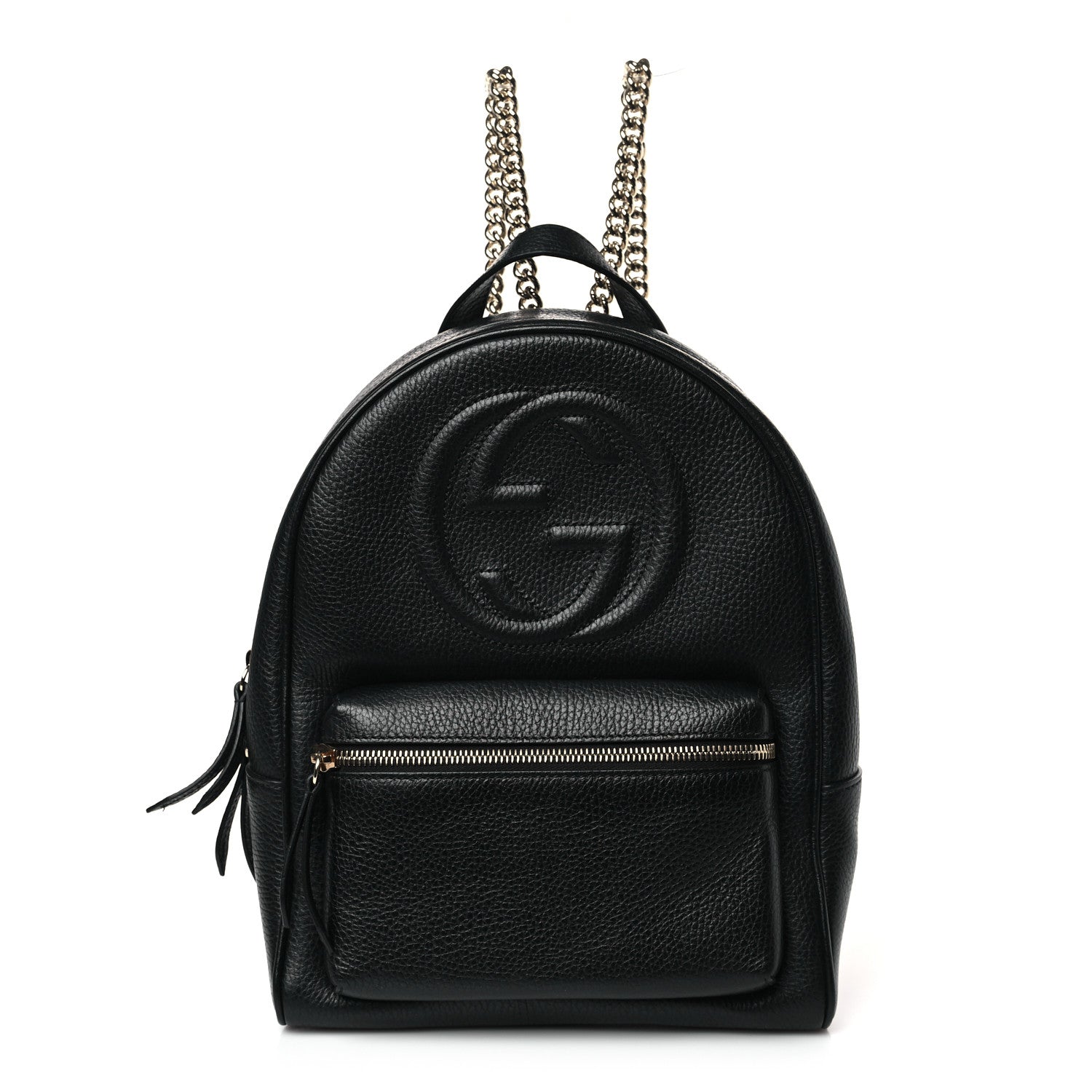 Gucci Pebbled Calfskin Soho Chain Backpack Black 1 of 9