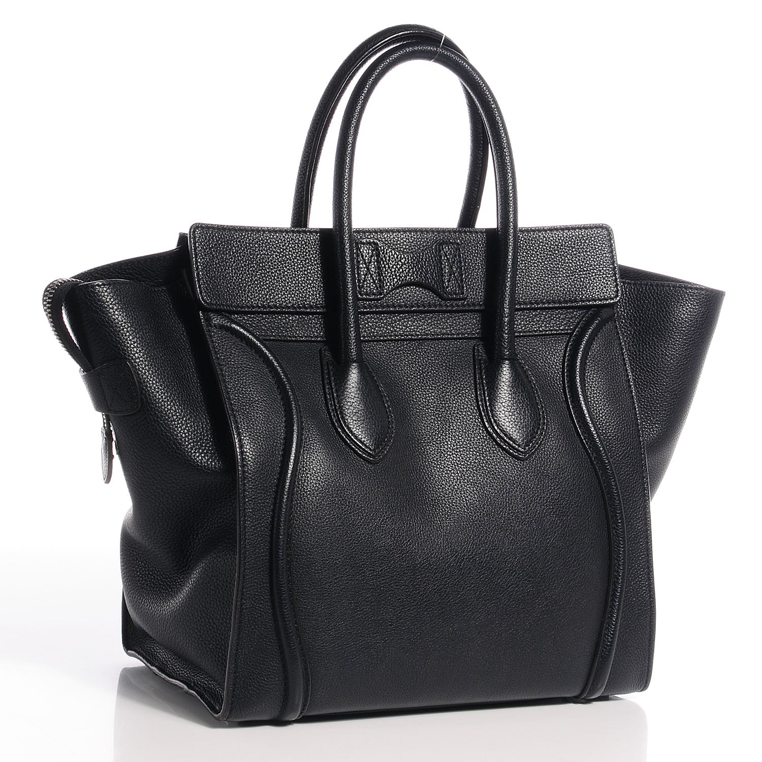 Celine Drummed Calfskin Mini Luggage Black 3 of 9
