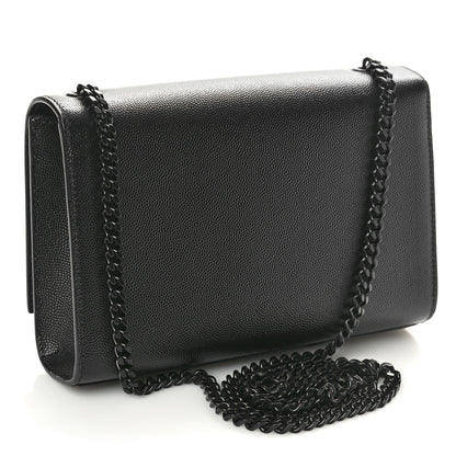 Saint Laurent Grain De Poudre Small Monogram Monochrome Kate Satchel Black 3 of 10