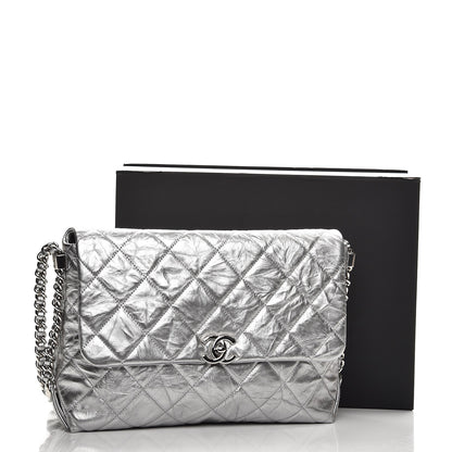 Chanel Metallic Crumpled Calfskin Big Bang Flap Bag Silver 8 of 8