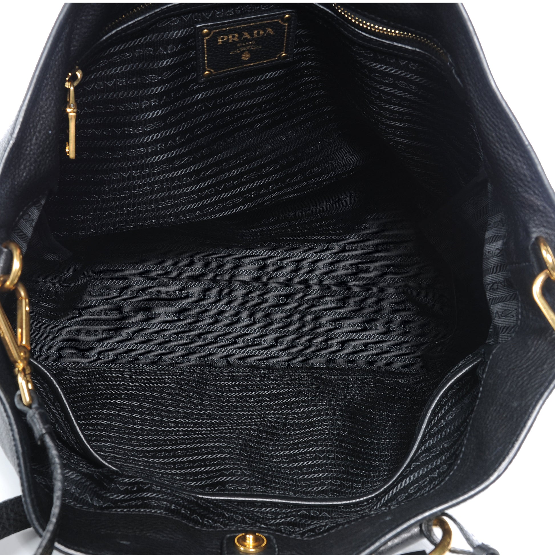 Prada Vitello Daino Tote Black 5 of 8