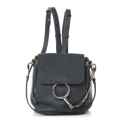 Chloe Suede Calfskin Small Faye Backpack Silver Blue 1 of 5