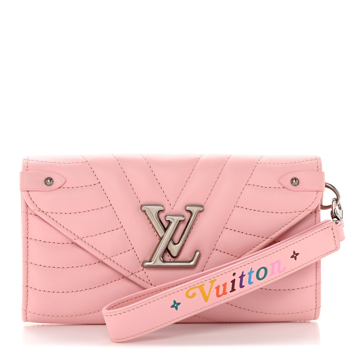 Calfskin New Wave Long Wallet Smoothie Pink