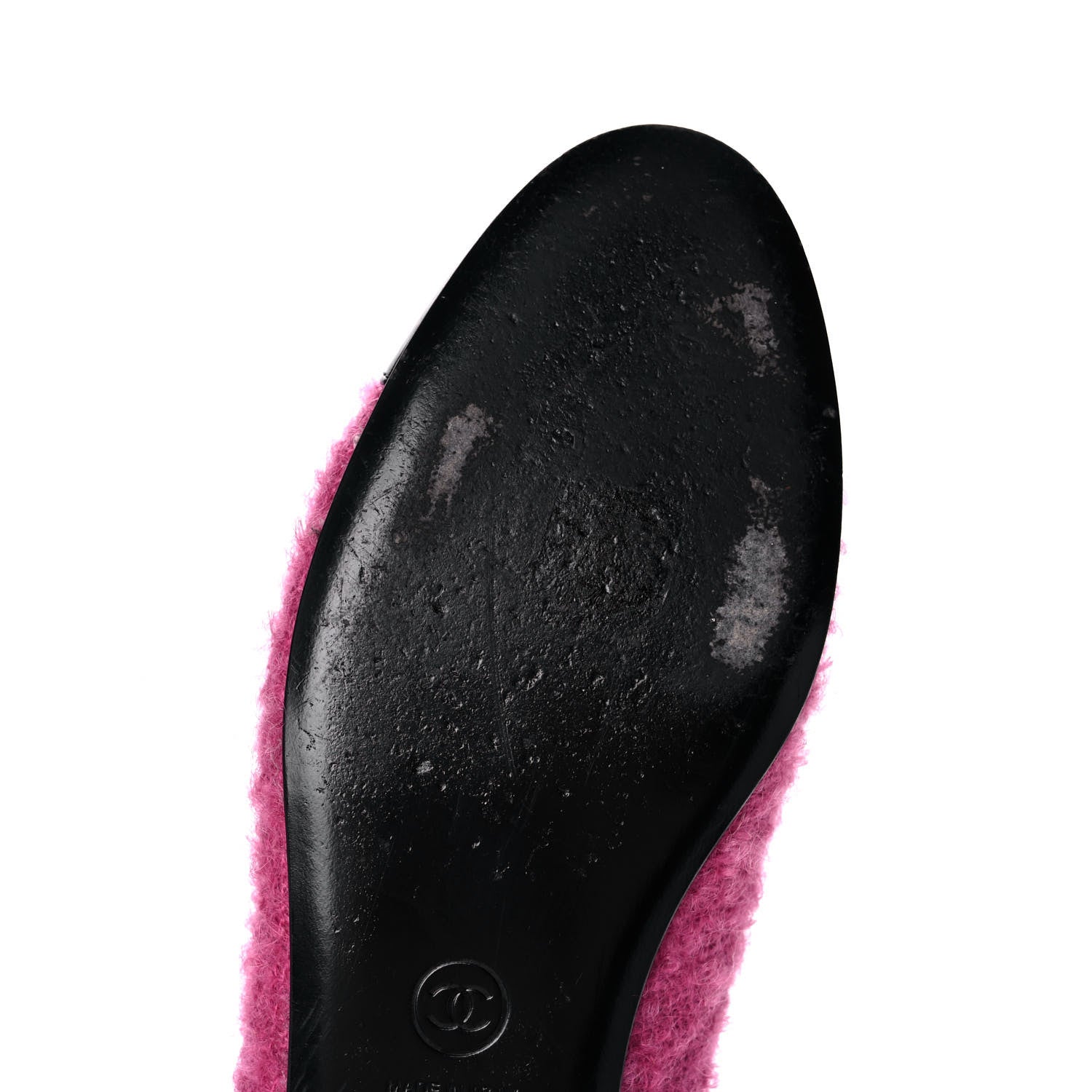 Chanel Tweed Patent Cap Toe Ballerina Flats 39 Pink Black 11 of 12