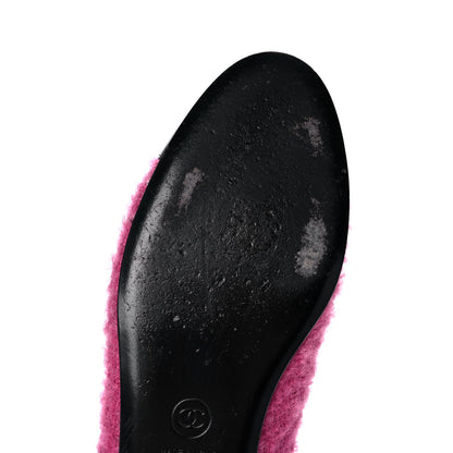 Chanel Tweed Patent Cap Toe Ballerina Flats 39 Pink Black 11 of 12