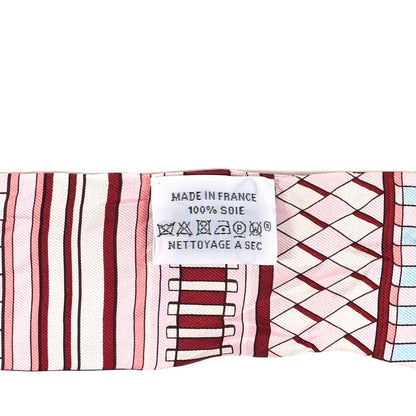 Hermes Silk Voltes Et Pirouettes Twilly Rose Ciel Bordeaux 3 of 4