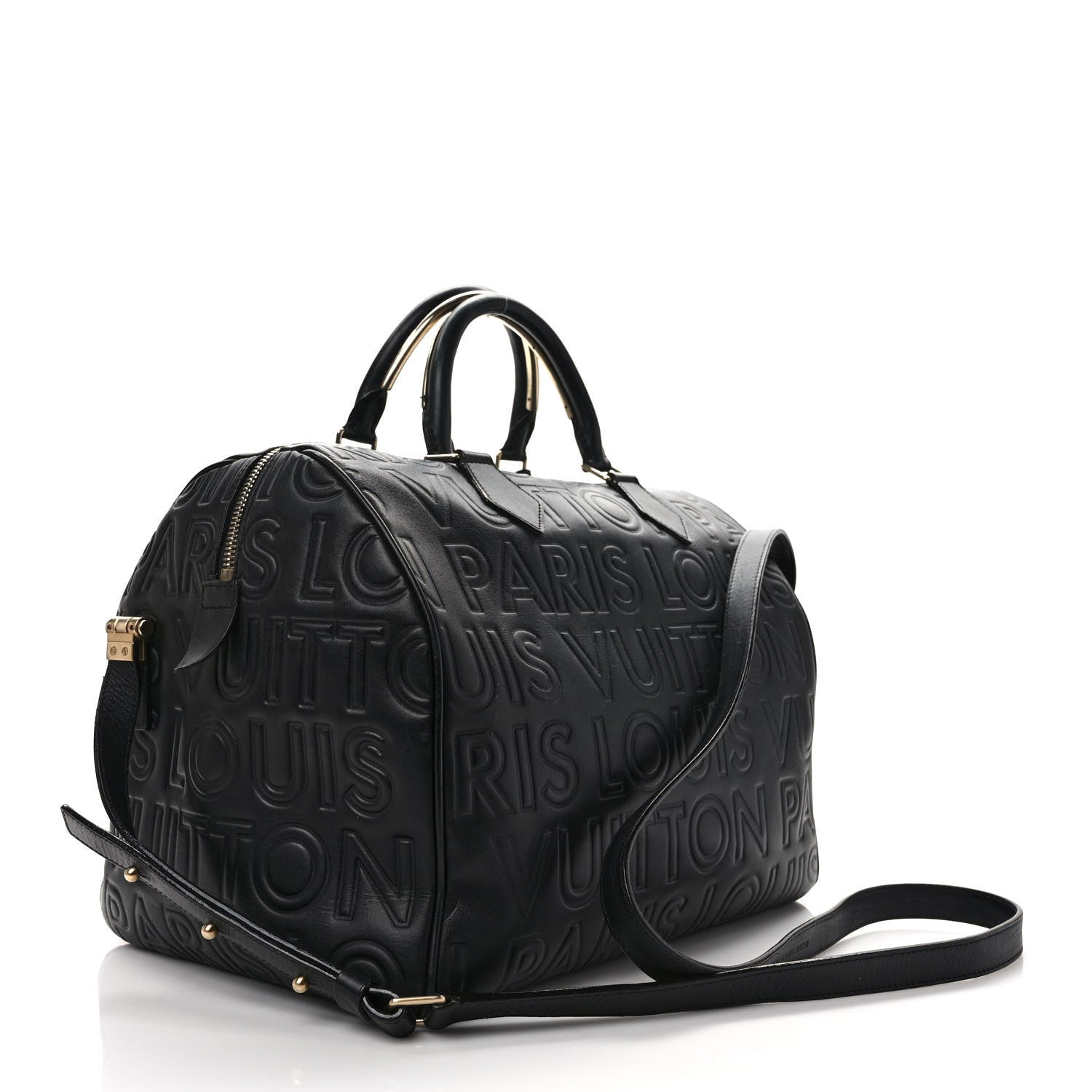 Louis Vuitton Calfskin Embossed Speedy Cube 30 Black 3 of 10