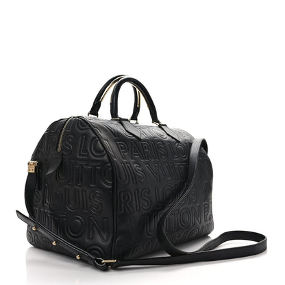 Louis Vuitton Calfskin Embossed Speedy Cube 30 Black 3 of 10