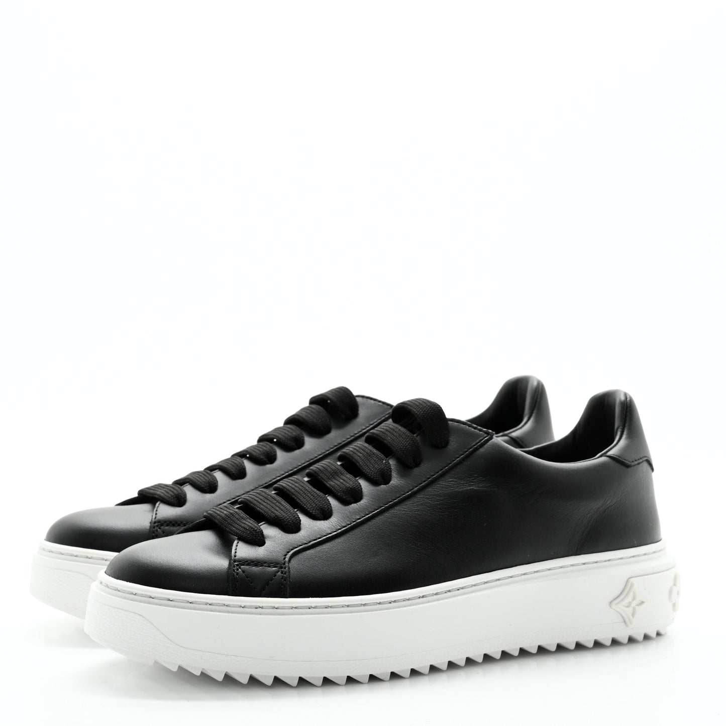 Calfskin Time Out Sneakers 37.5 Black