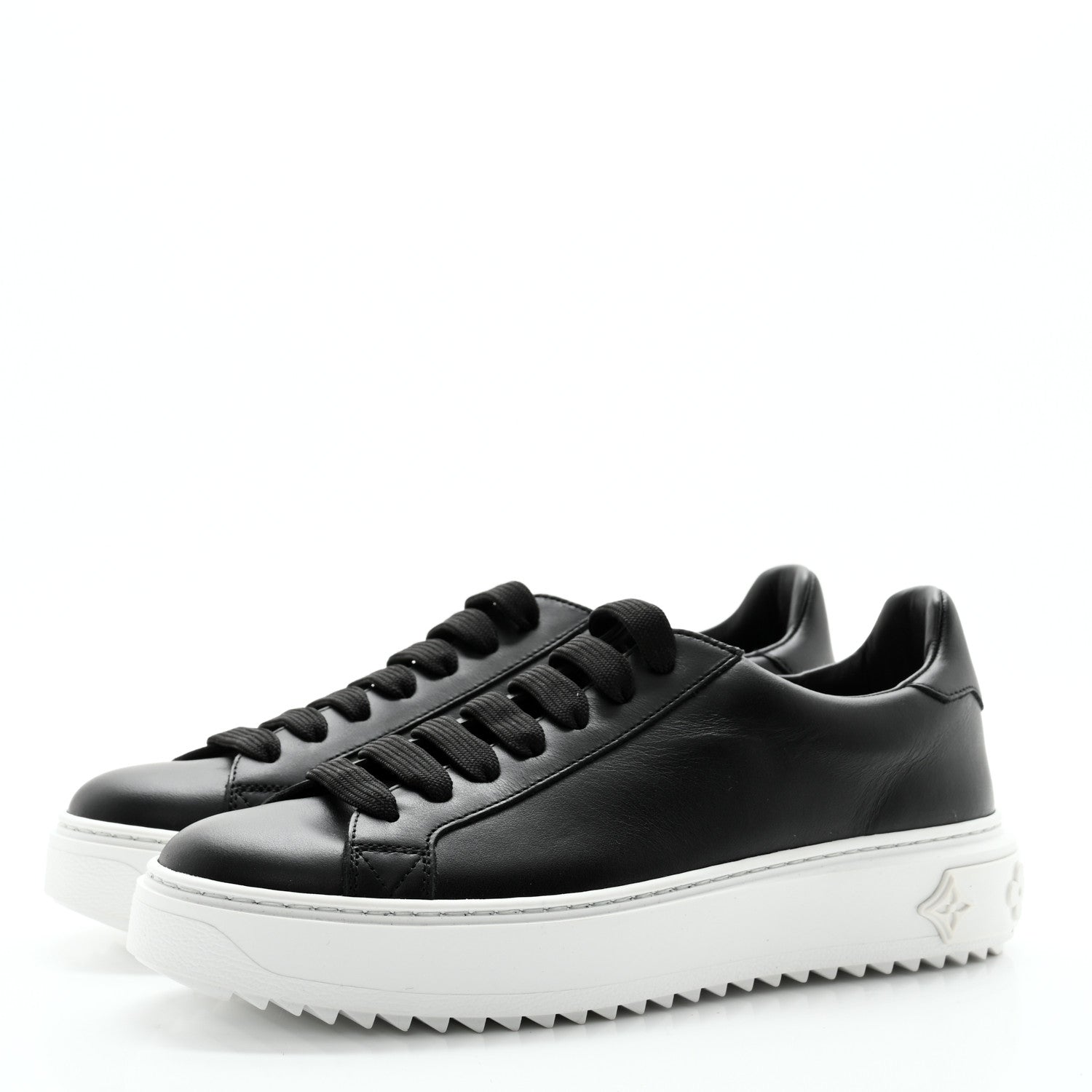 Louis Vuitton Calfskin Time Out Sneakers 37.5 Black 3 of 8