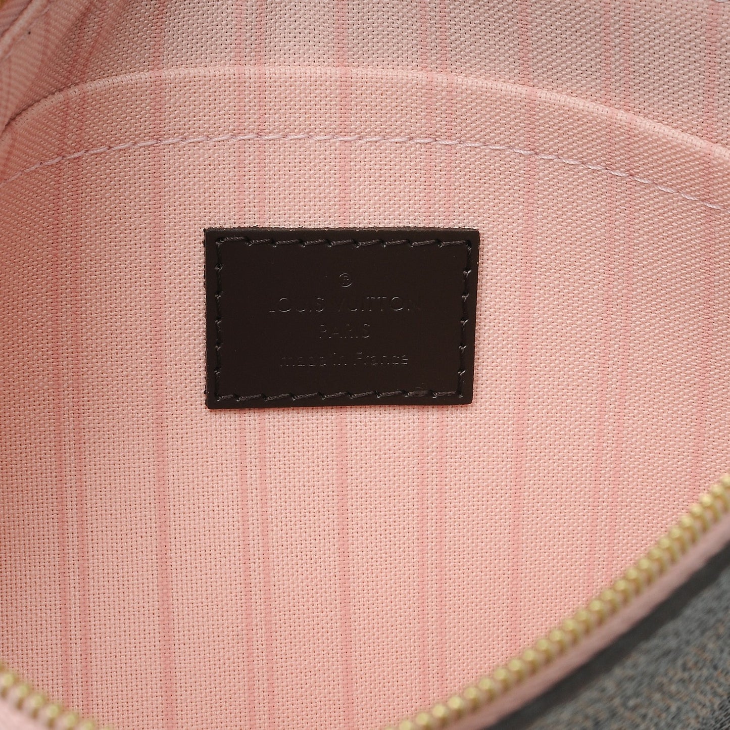 Damier Ebene Neverfull MM GM Pochette Rose Ballerine