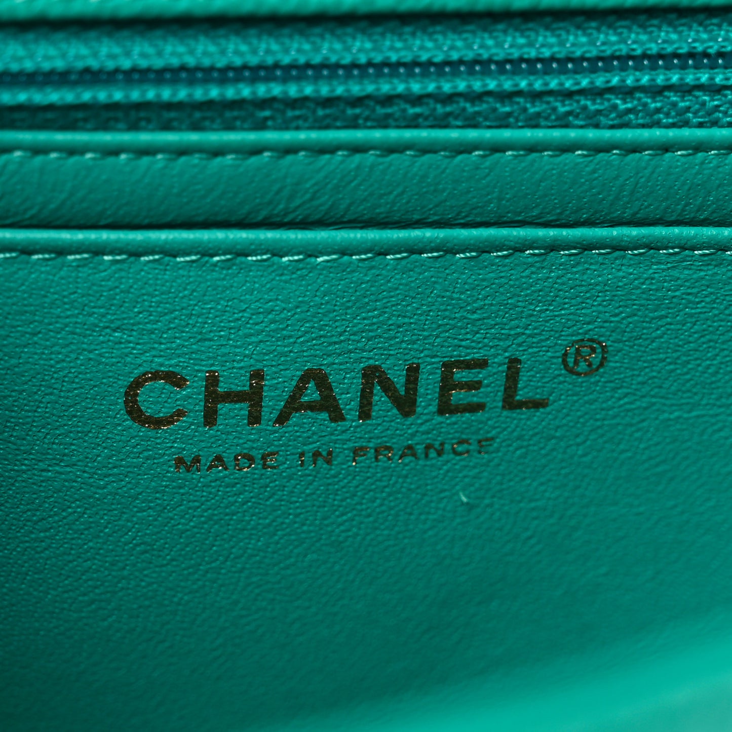 Caviar Quilted Mini Rectangular Flap Turquoise