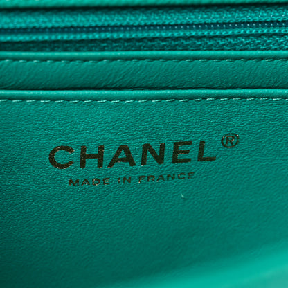 Chanel Caviar Quilted Mini Rectangular Flap Turquoise 5 of 9