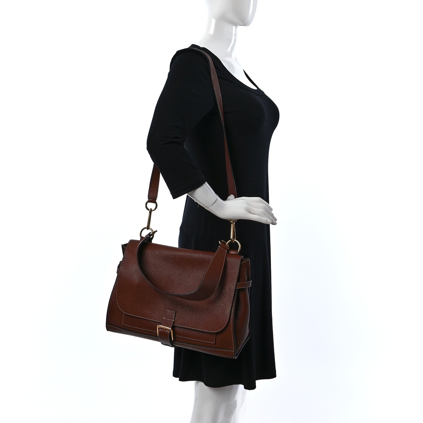 Classic Grain Calfskin Small Chiltern Satchel Oak