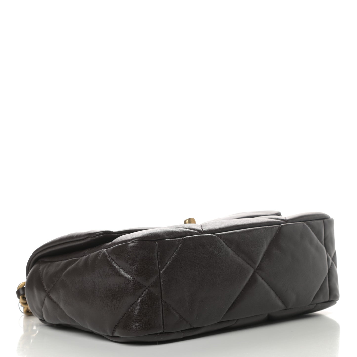 Lambskin Quilted Medium Chanel 19 Flap Dark Brown