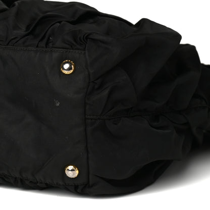 Prada Tessuto Nylon Origami Pleated Tote Black 9 of 14