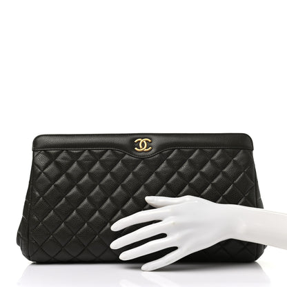 Chanel Caviar Quilted Clutch Dark Khaki 2 of 7