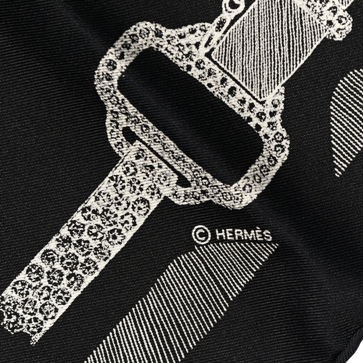 Hermes Silk Etude Pour Une Parure De Gala Scarf 90 Black White 3 of 4