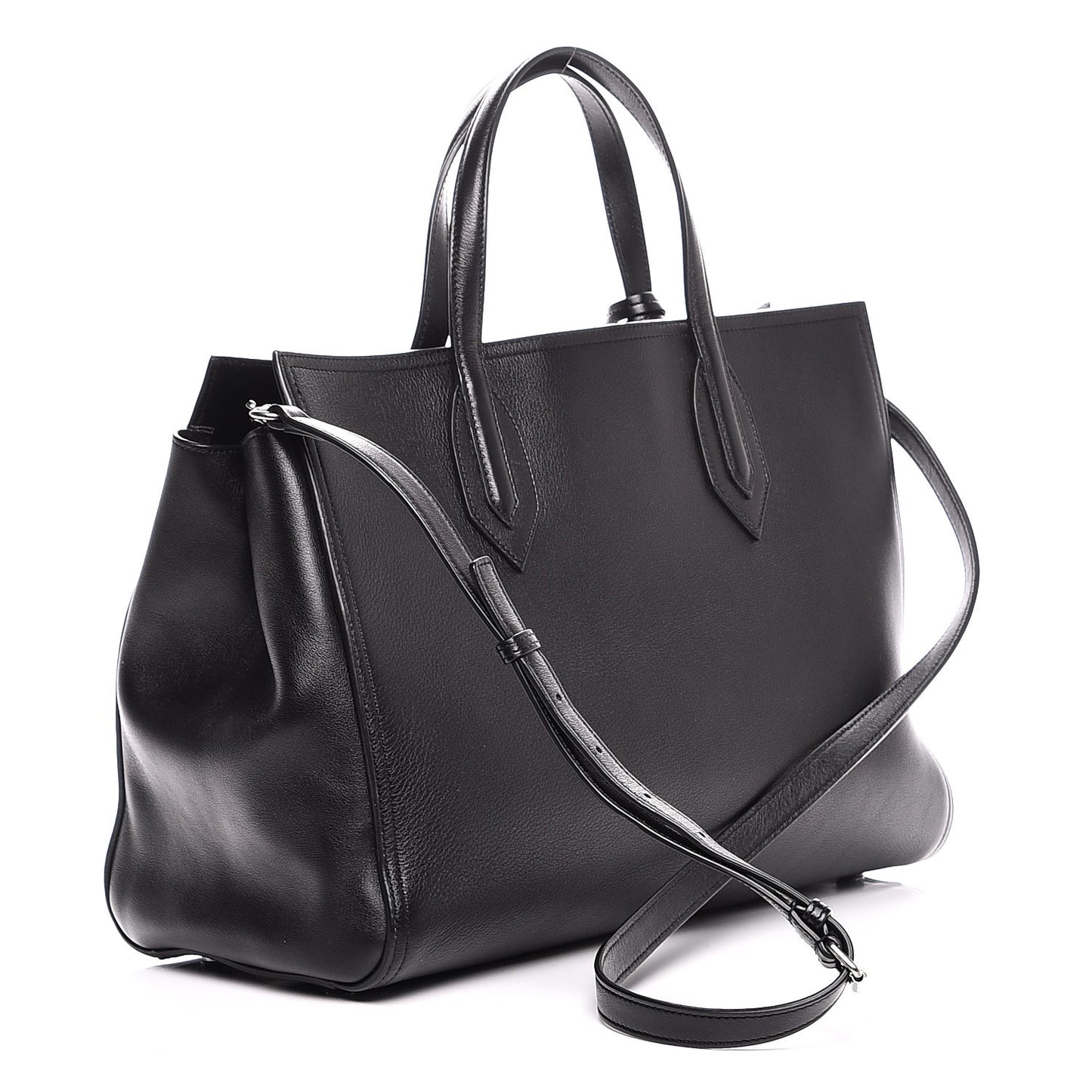 Calfskin Medium Amber Tote Black