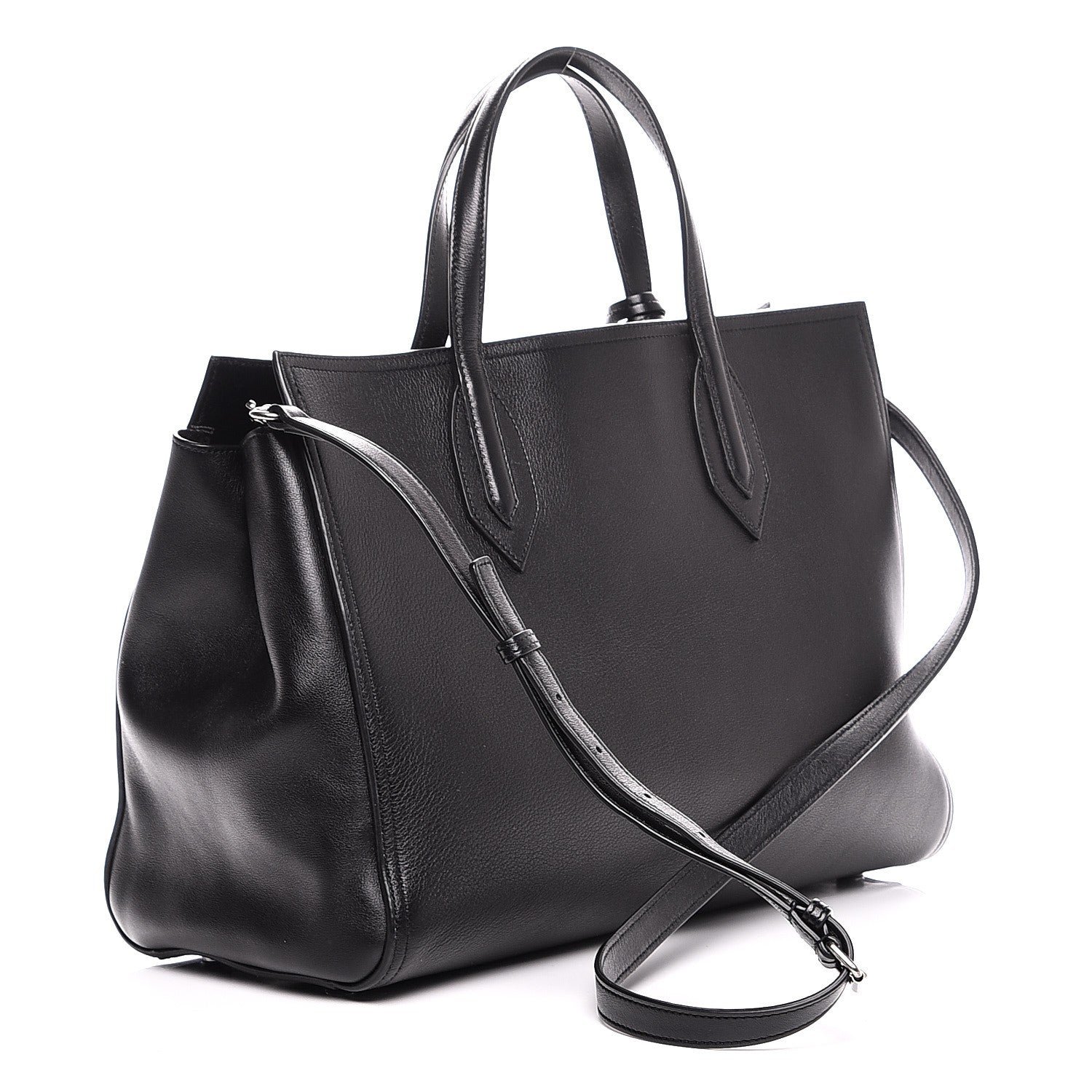 Saint Laurent Calfskin Medium Amber Tote Black 4 of 8