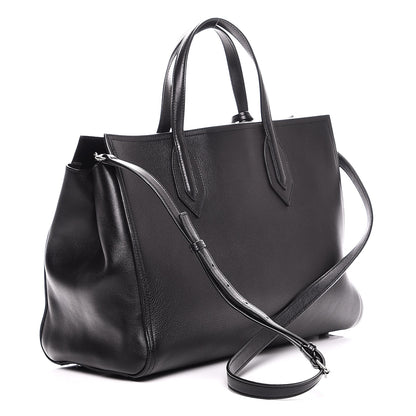 Saint Laurent Calfskin Medium Amber Tote Black 4 of 8
