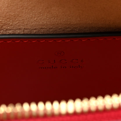 Gucci Calfskin Matelasse Diagonal Mini Interlocking G Heart Shoulder Bag Hibiscus Red 6 of 8