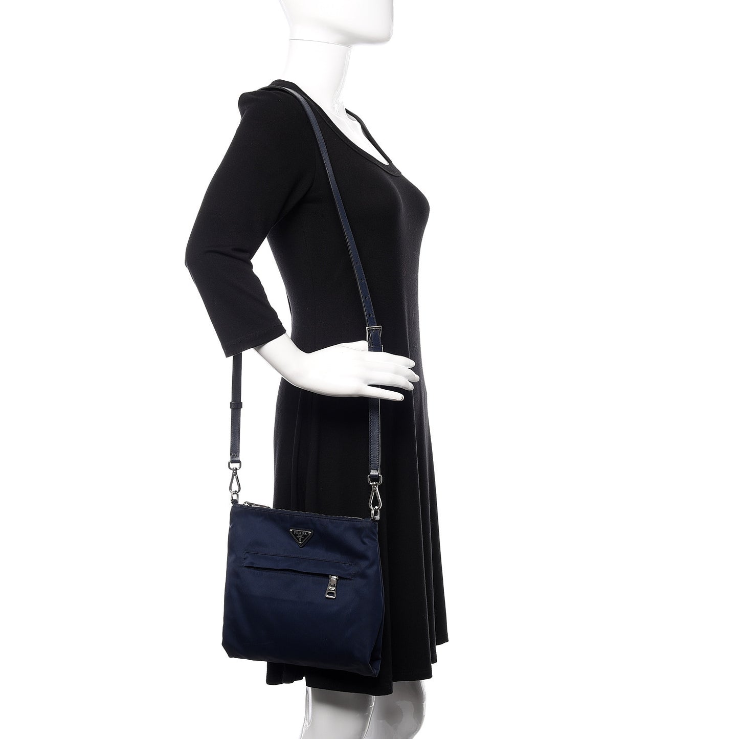 Tessuto Nylon Saffiano Crossbody Bag Baltico